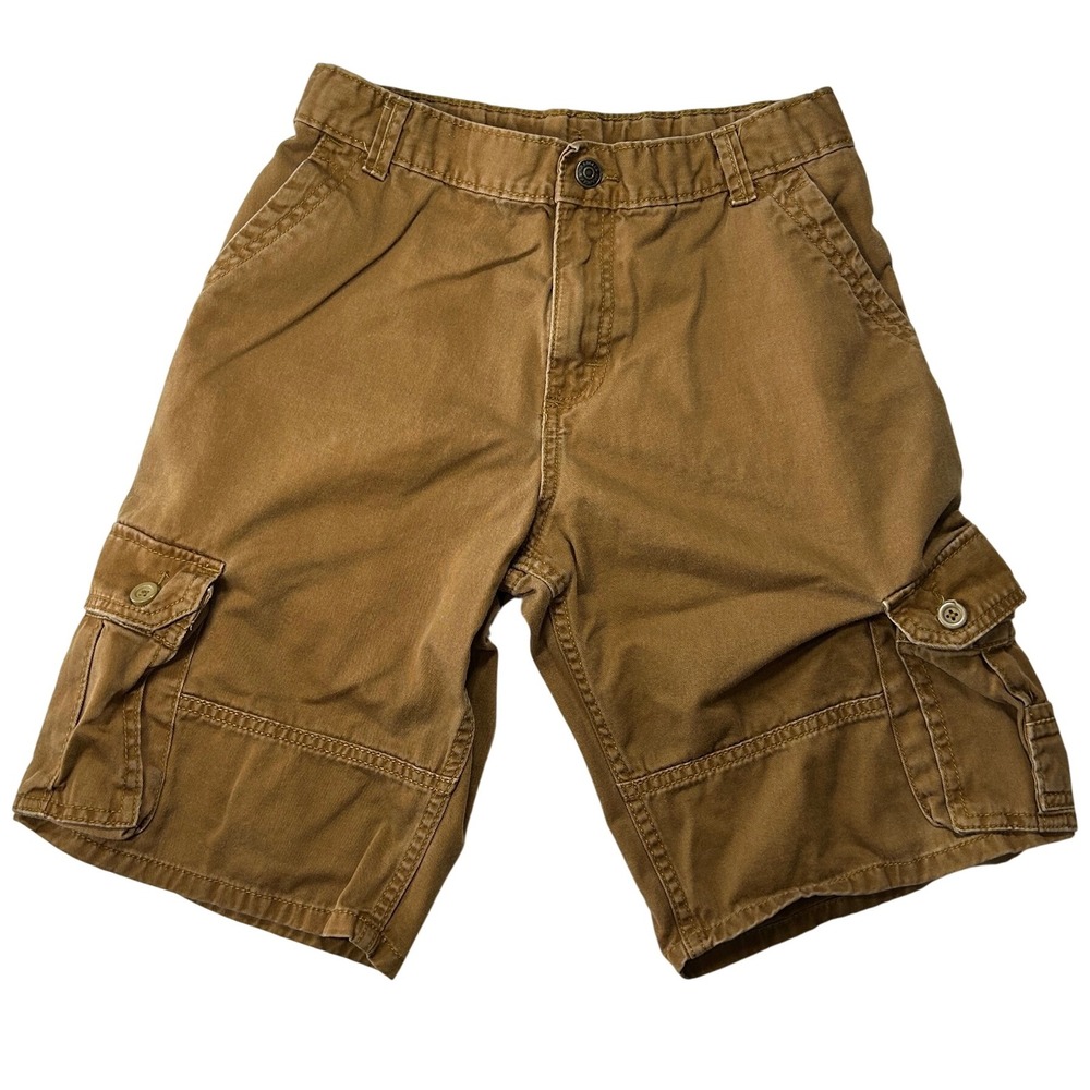 Wrangler Boys Size 14 Regular Brown Cotton Twill‎ Cargo Shorts School